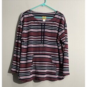 Ruby Rd Women’s L Colorful Printed Top Vibrant Bohemian Everyday Comfort